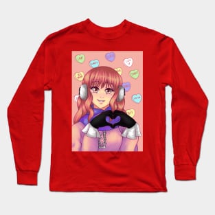 Pink Candy Heart Girl Long Sleeve T-Shirt